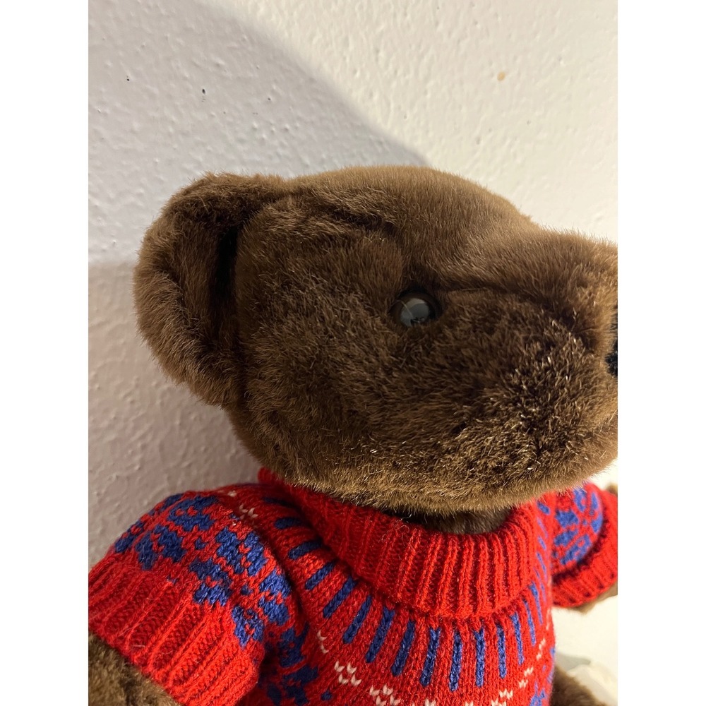 Polo Ralph Lauren Teddy Bear Red Fair Isle Snowflake Sweater Plush 15 Inch - Picture 4 of 8